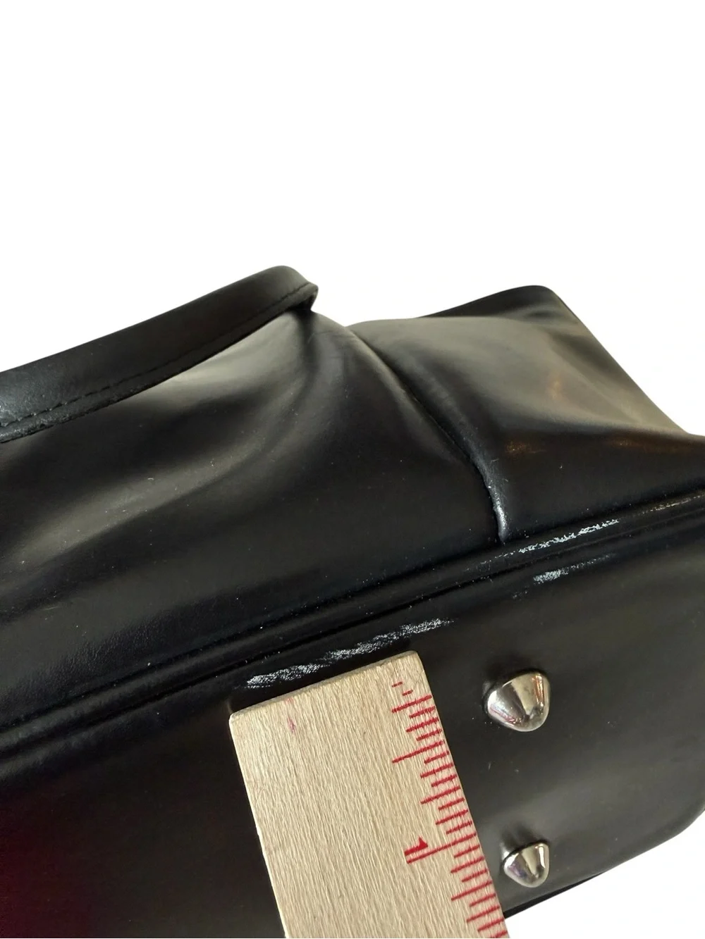 Vintage Focus Paris Black Leather Structured Tote Bag Made in France